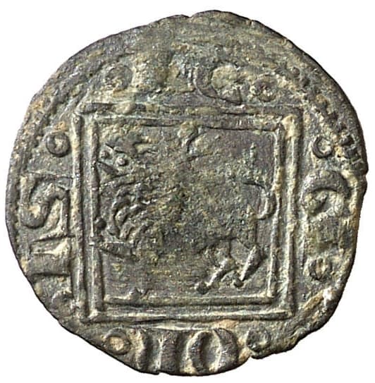 Castile and Leon, Kingdom of Obol - Alfonso X (two points) coin 2