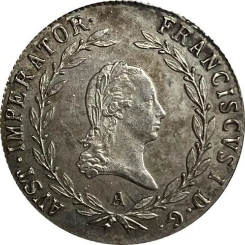 Austrian Empire 20 Kreuzers - Francis I (Small head) - 20 Kreuzers Coin Details coin 1