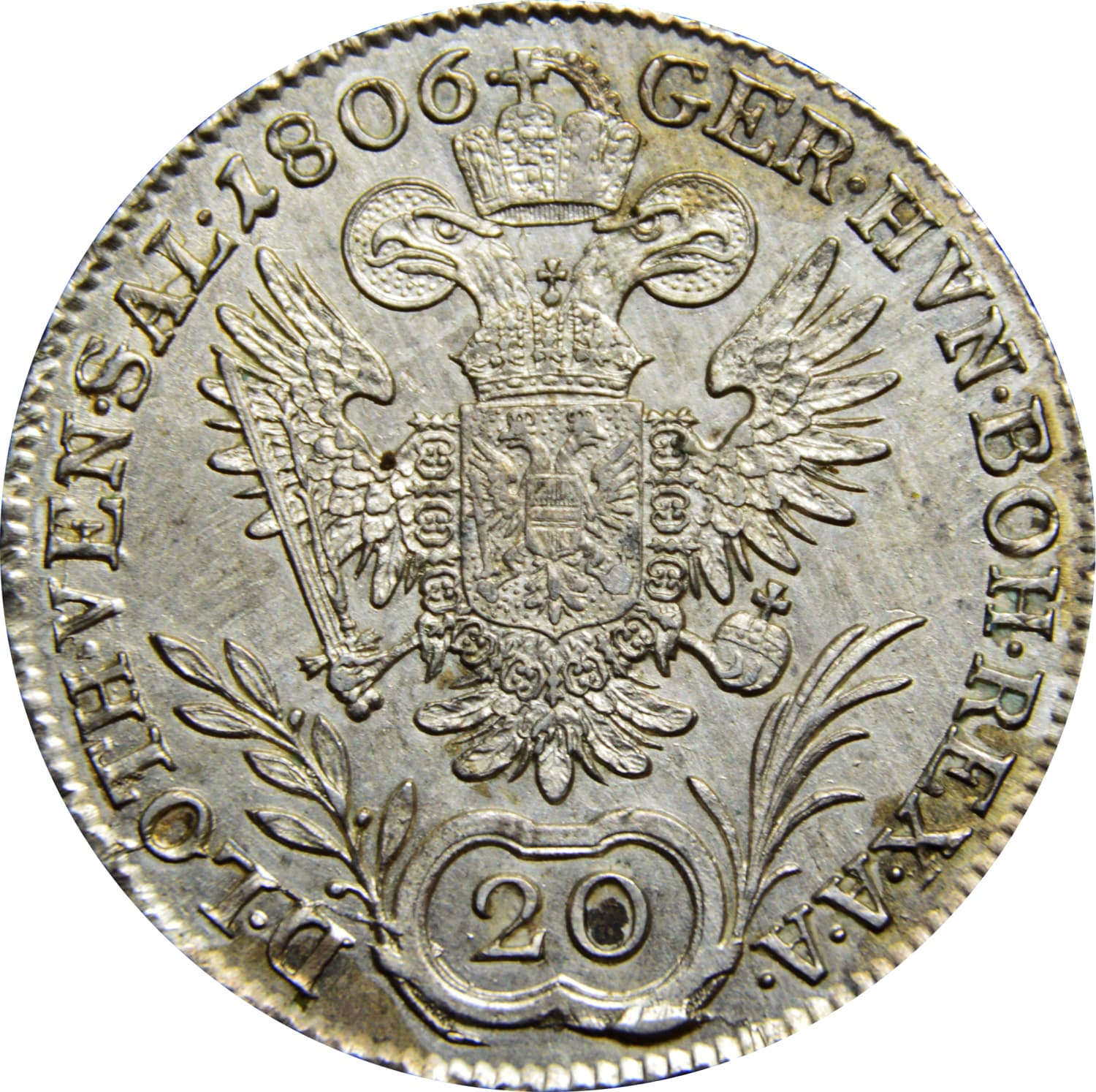 Austrian Empire 20 Kreuzers - Francis II - 20 Kreuzers Coin Details coin 2