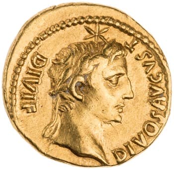 Roman Empire (27 BC - 395 AD) Aureus - Tiberius and Augustus (DIVOS AVGVST DIVI F) coin 2