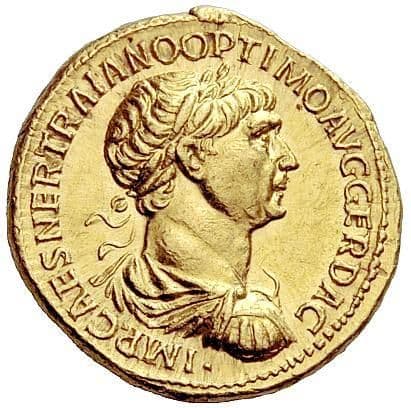 Roman Empire (27 BC - 395 AD) Aureus - Trajan (P M TR P COS VI P P S P Q R; Jupiter) coin 1