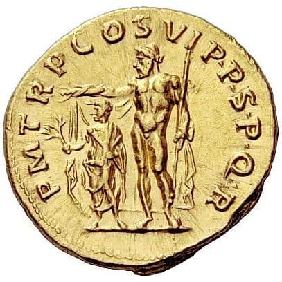 Roman Empire (27 BC - 395 AD) Aureus - Trajan (P M TR P COS VI P P S P Q R; Jupiter) coin 2