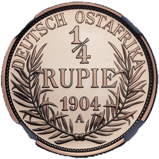 German East Africa German East Africa ¼ rupie, 1904-1914 coin 2