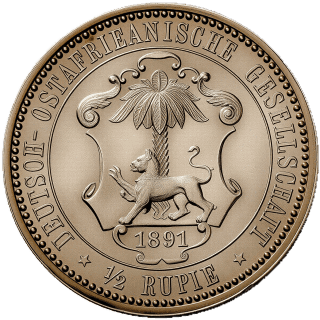 German East Africa German East Africa ½ rupie, 1891-1901 coin 2