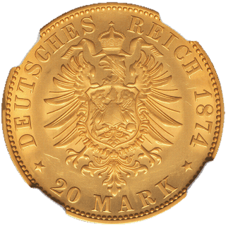 German Empire German Empire 20 mark, 1874 coin 2