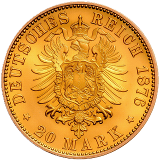 German Empire German Empire 20 mark, 1874-1888 coin 2