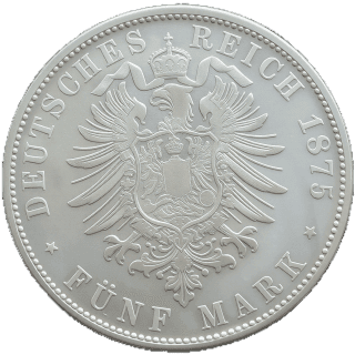 German Empire German Empire 5 mark, 1874-1876 coin 2