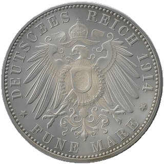German Empire German Empire 5 mark, 1914 coin 2