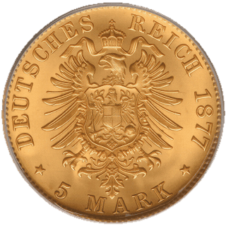 German Empire German Empire 5 mark, 1877 coin 2