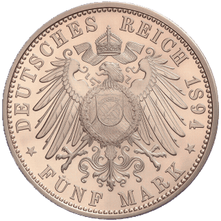 German Empire German Empire 5 mark, 1891-1902 coin 2