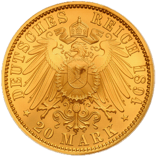 German Empire German Empire 20 mark, 1894-1895 coin 2
