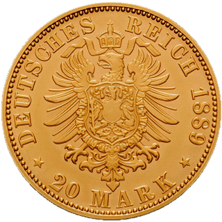 German Empire German Empire 20 mark, 1889 coin 2