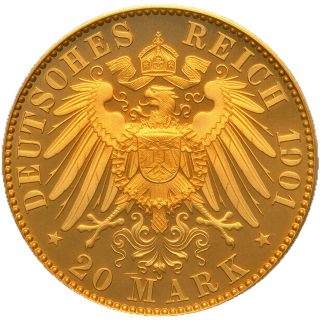 German Empire German Empire 20 mark, 1901 coin 2