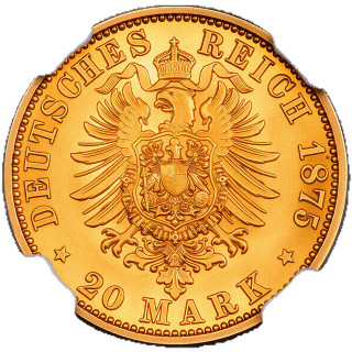 German Empire German Empire 20 mark, 1875 coin 2