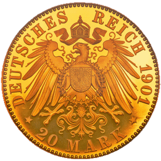 German Empire German Empire 20 mark, 1901 coin 2