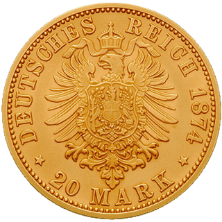 German Empire German Empire 20 mark, 1874 coin 2