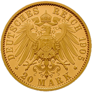 German Empire German Empire 20 mark, 1905 coin 2