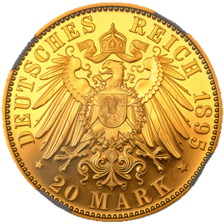 German Empire German Empire 20 mark, 1895 coin 2