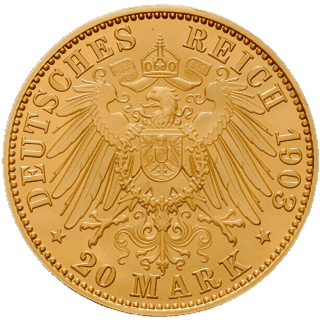 German Empire German Empire 20 mark, 1903 coin 2