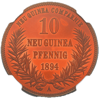 German New Guinea German New Guinea 10 pfennig, 1894 coin 2