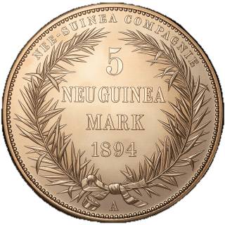 German New Guinea German New Guinea 5 mark, 1894 coin 2