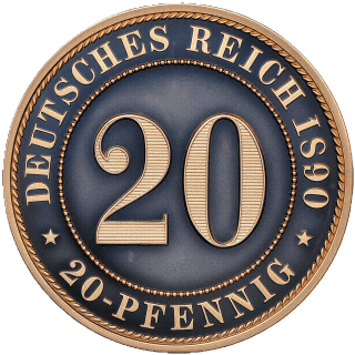 Germany Germany 20 pfennig, 1890-1892 coin 2