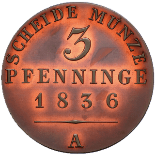 Prussia Prussia 3 pfennig, 1821-1840 coin 2