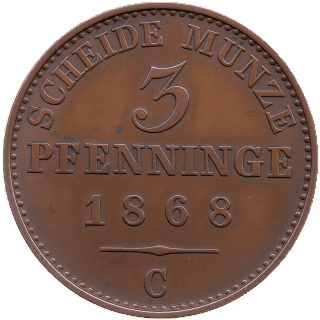 Prussia Prussia 3 pfennig, 1861-1873 coin 2