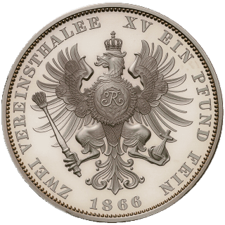 Prussia Prussia 2 vereinsthaler, 1865 - 1871 coin 2