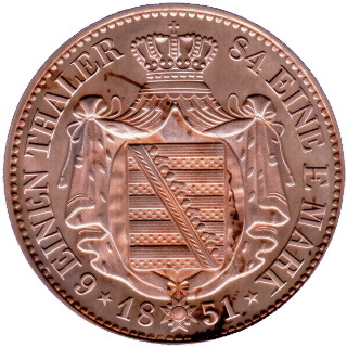 Saxony Saxony ⅙ thaler, 1851-1852 coin 2