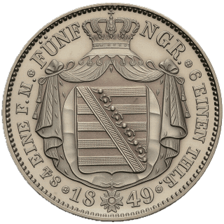 Saxony Saxony ⅙ thaler, 1841-1850 coin 2