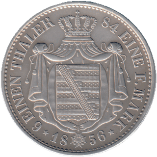 Saxony Saxony ⅙ thaler, 1855-1856 coin 2