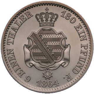 Saxony Saxony ⅙ thaler, 1860-1871 coin 2