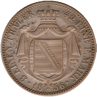 Saxony Saxony ⅓ thaler, 1856 coin 2