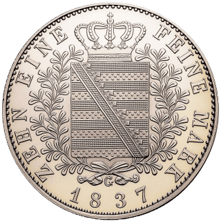 Saxony Saxony 1 thaler, 1836-1838 coin 2