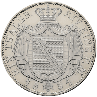 Saxony Saxony 1 thaler, 1850-1854 coin 2