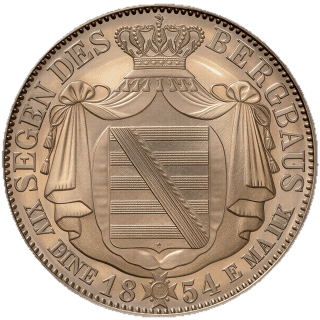 Saxony Saxony 1 thaler, 1854 coin 2