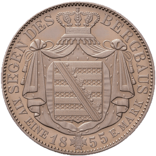 Saxony Saxony 1 thaler, 1855-1856 coin 2