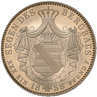 Saxony Saxony 1 vereinsthaler, 1857-1858 coin 2