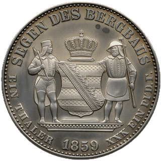 Saxony Saxony 1 vereinsthaler, 1858-1861 coin 2