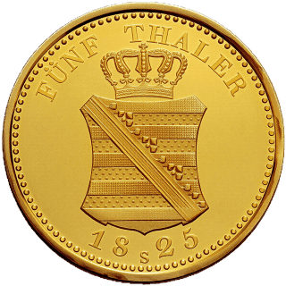 Saxony Saxony 5 thaler, 1825-1827 coin 2