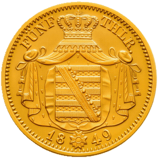 Saxony Saxony 5 thaler, 1842-1854 coin 2