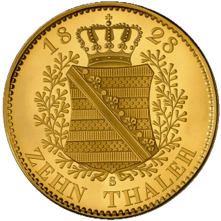 Saxony Saxony 10 thaler, 1827-1828 coin 2