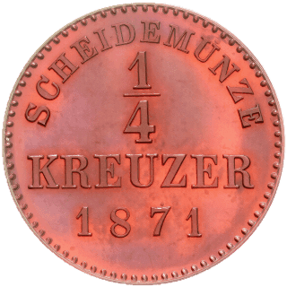 Württemberg Württemberg ¼ kreuzer, 1865-1872 coin 2