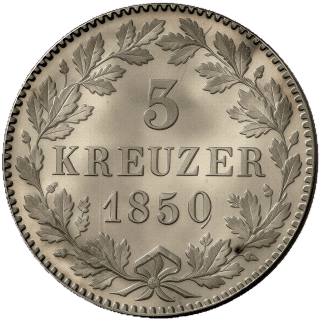 Württemberg Württemberg 3 kreuzer, 1842-1856 coin 2